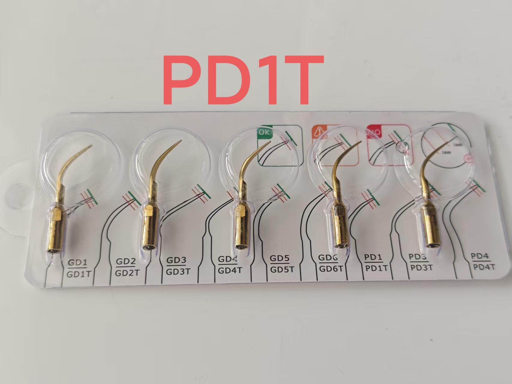 Dental Scaler Ultrasonic - 5Pcs Titanium Gold Dental Ultrasonic Scaler