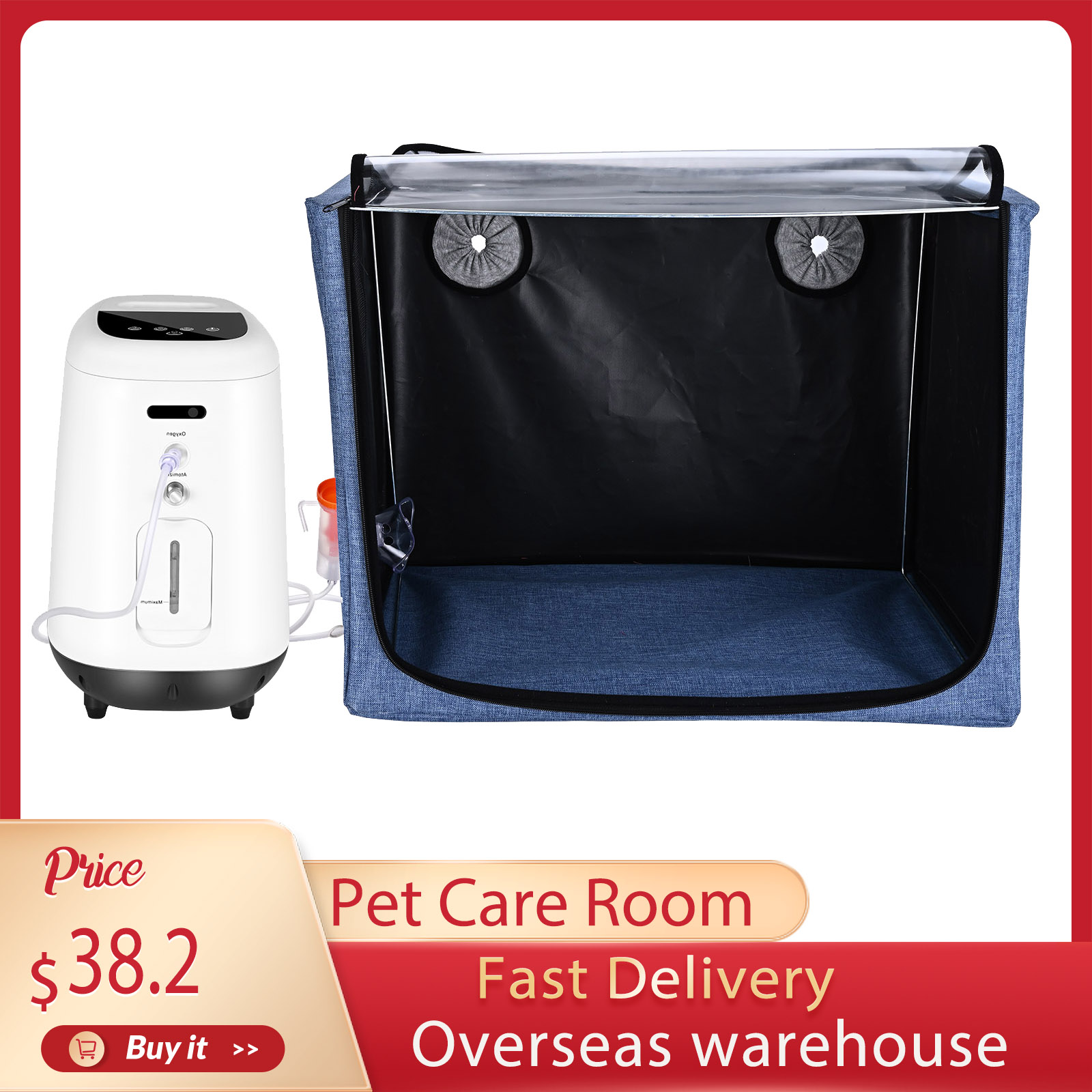 Pet Dog Cat Oxygen ICU Cage 10 - Lab Incubator 评论和价格