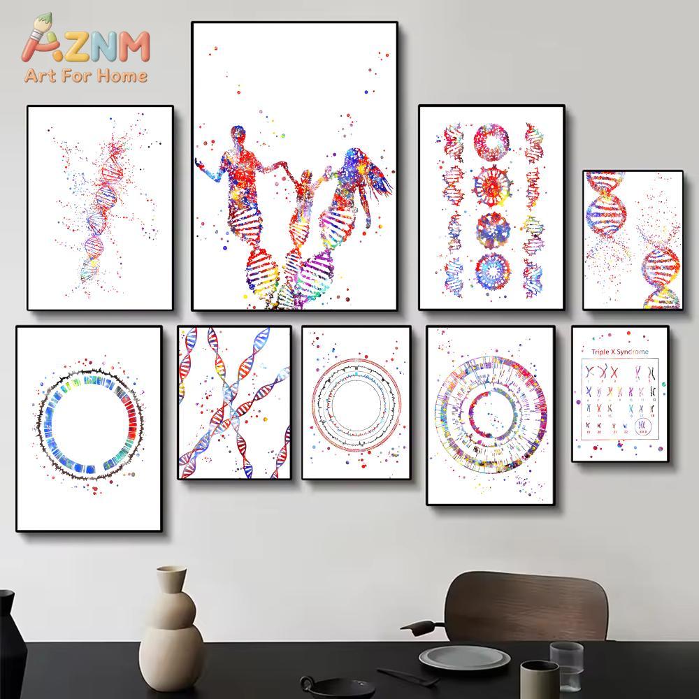 AZNM Colorful Watercolor DNA G - Medical Lab And Science 评论和价格