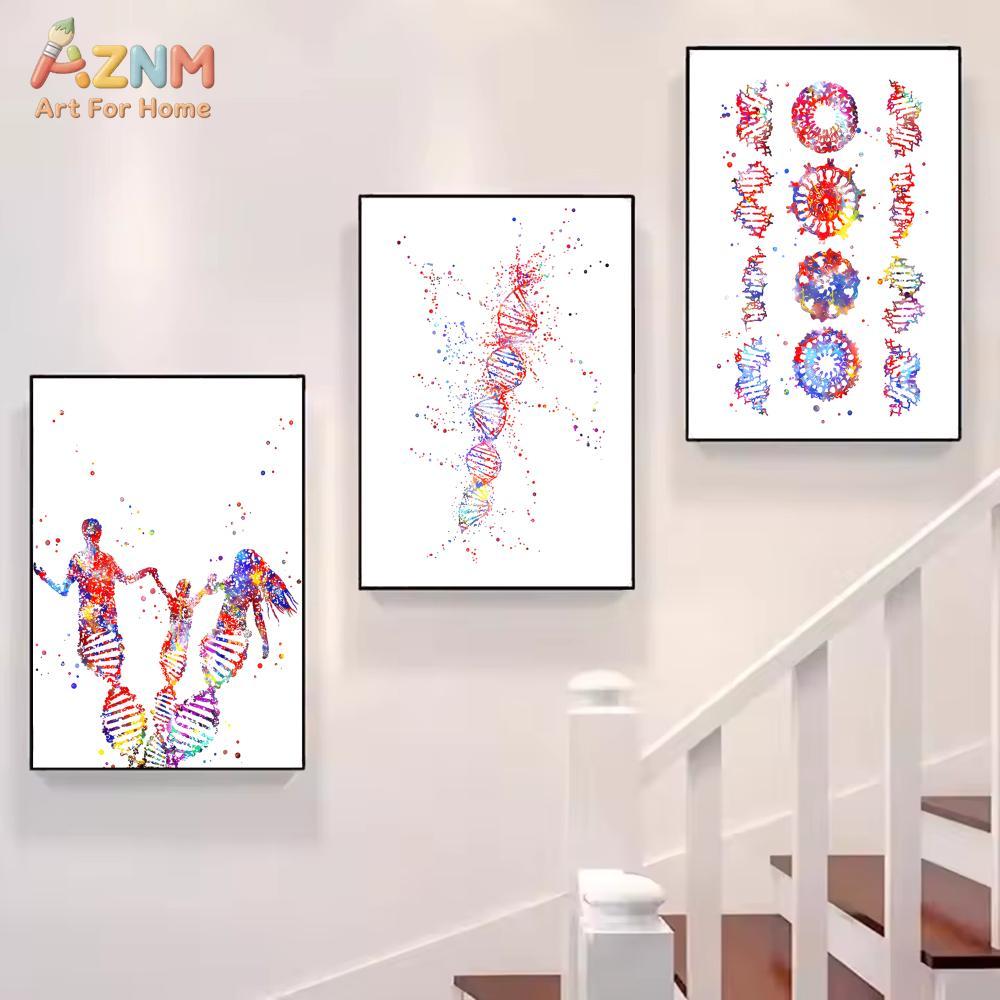 AZNM Colorful Watercolor DNA G - Medical Lab And Science 评论和价格