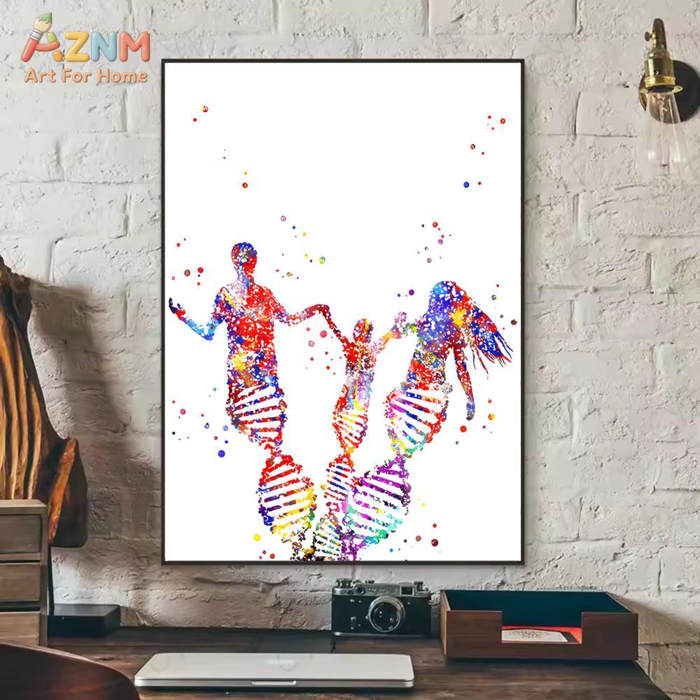 AZNM Colorful Watercolor DNA G - Medical Lab And Science 评论和价格